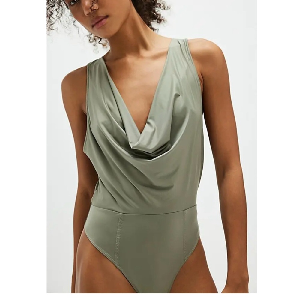 Free People Intimately Women’s When And Where Laurel Oak Bodysuit Sz XS NWT